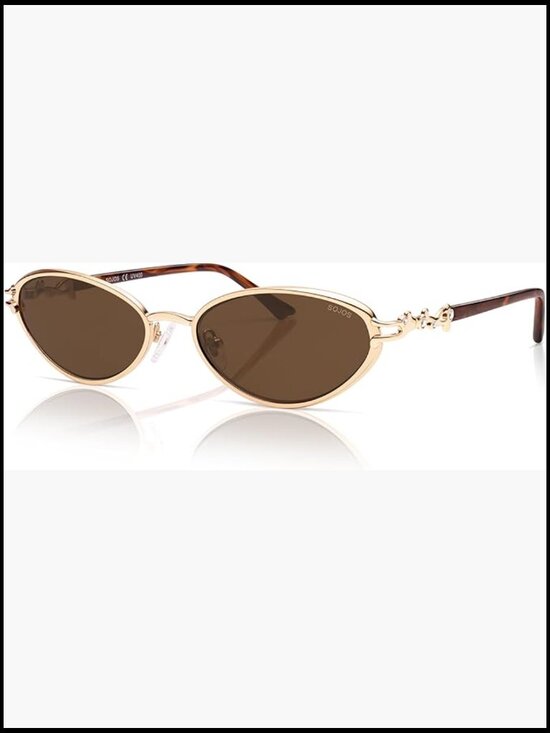 Retro Cat Eye Sunglasses Metal Frame Oval UV400 Protection main image 5